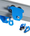 Heavy Duty Manual Trolley For I Beam With Adjustable Width 2.1 To 5.5 Inches And Dual Wheel Carriage Supports 1100 Lbs Capacity