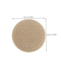 Beige fabric disc from 10 Piece Car Roof Headliner Repair Kit With Snap Rivets And Retainers For Quick Fixes, 2cm diameter