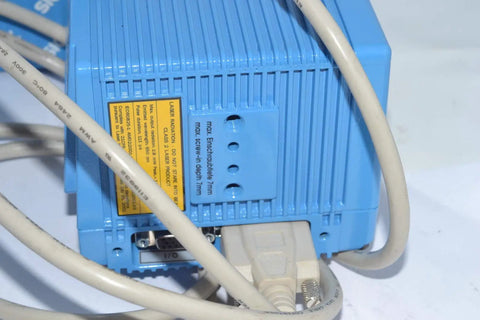 Beefy Fixed-Mount Laser Barcode Scanner CLV490-0010 For Industrial Automation, showing back with power connectors