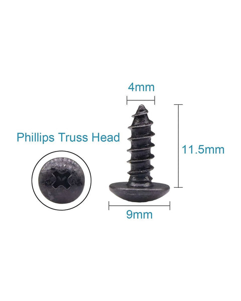 100 Pieces No 8 Wood Screws Half Inch Truss Head Phillips Carbon Steel With Black Oxide Coating For Indoor Outdoor DIY Projects