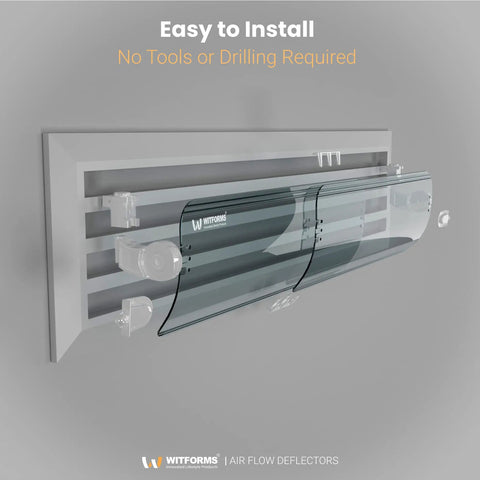 Central Air Deflector Extender With 360 Degree Rotation Adjustable From 24 To 43 Inches Fits Most Standard Rectangular Vents Transparent Design