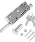 Keyed Sliding Patio Door Lock With Spring Loaded Latch And Two Keys For Enhanced Home Security On Sliding Glass Doors Patio Gates And Fences Suitable For Double Doors In Silver Finish