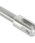 Heavy Duty Steel Clevis With Right Hand Thread Designed For Suspension Linkage And Custom Fabrication Featuring A 3/8 Inch Slot And Pin Hole.
