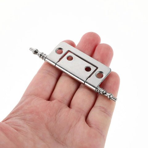 16 Piece Nickel Plated Concealed Cabinet Hinges, 2 Inch Flush Mount Butt Hinges For Wood Boxes And Closet Doors in hand