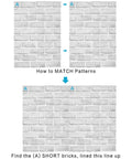 Peel And Stick Brick Wallpaper Light Grey Faux Brick Contact Paper 35.4 X 118.1 Inches Removable Wallpaper pattern alignment guide