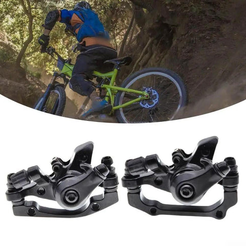 Mechanical Disc Brake Caliper Set For 160mm Rotors Aluminum Alloy Calipers With Metal Pads Front And Rear Compatibility For Electric Bikes Mountain Road And Folding Bikes Dope Stopping Power