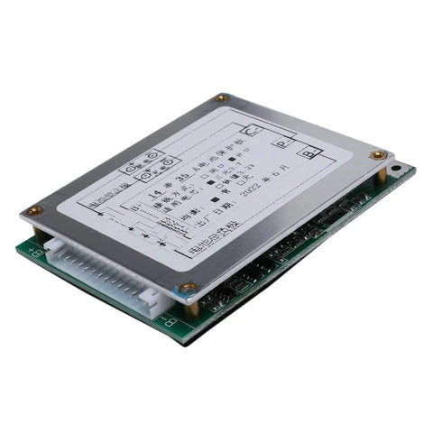 Rock Solid 14S 52V 35A Li Ion Lithium Battery BMS Protection Board With Automatic Cell Balancing and Badass Surge Guard, top view