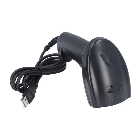 Wired USB Barcode Scanner Handheld Reader With 640x480 Resolution For Store Supermarket Warehouse And Pharmacy, angled view