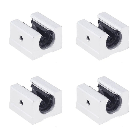 4 Pack SBR12UU Linear Ball Bearing Blocks For SBR Linear Rail Guide Aluminum CNC Parts 12mm Bore High Precision Sliding Blocks For DIY Machining And CNC Projects