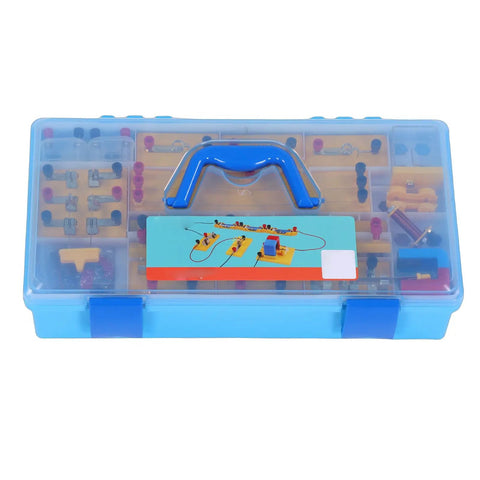 Hands-On Physics Experiment Kit For Electricity And Magnetism, STEM Learning Set For Middle And High School Students in blue case