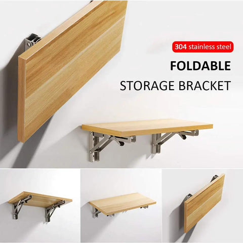 16 Inch Folding Shelf Brackets Built Tough Heavy Duty Stainless Steel Collapsible Shelving For Benches And Tables Space Saving DIY 4 Pack 550 Lb Load Capacity For Small Spaces