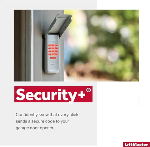 Wireless Garage Door Keypad For Easy Entry That Works With Openers With Safety Sensors From 1993 To Present, mounted on wall