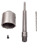 CertBuy 65mm concrete hole saw kit with SDS Plus shank, arbor, and pilot drill bit