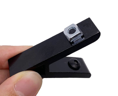 Close-up of Eight Corner Bracket Set for 20 Series Aluminum Extrusion showing a 45-degree angle bracket with T-nut and screw.