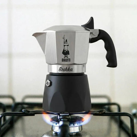 Brikka Moka Pot Crema Rich Stovetop Espresso Maker For Bold Italian Coffee At Home Built For Two Espresso Shots With Thick Crema And Rich Flavor In A Sleek Black Design.2-cup