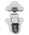 Zinc alloy hasp latch kit for jewelry boxes, toggle hasp lock hardware, silver finish, vintage style, padlock ready fastener.