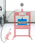 12 Inch Press Brake Attachment For Hydraulic Shop Presses Beefed Up Heavy Duty Metal Bending Tool For 12 And 20 Ton Workshop Presses Durable 45 Steel With Blue Finish on a shop floor.