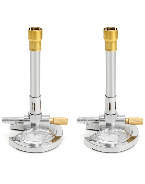 Pro Grade Lab Bunsen Burner For Natural Gas And Propane Adjustable Gas Burner With Needle Valve And Zinc Alloy Base 2 Pack