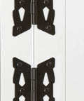 Top Shelf Decorative Butterfly Hinges In Solid Black Steel For Tough Exterior Doors And Yard Gates With Clean Matte Coating and visible mounting bolts.