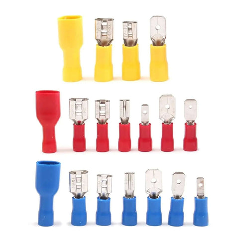 Awesome 900 Pc Insulated Spade Wire Terminals Butts With Crimping Tool For 22 To 10 Awg Electrical Wiring Repair Kit colorful insulated terminals