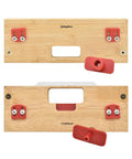 Heavy Duty Bamboo Router Template Kit For Door Latch And Deadbolt Strike Plates, precision guides with adjustable red stops.