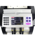 Straight Up Money Counter Machine With Slick Anti Counterfeit Sensors Automated Bill Scanner For Iqd Iraqi Dinar digital display and buttons view.