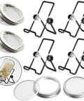 Straight Up Premium Stainless Steel Sprouting Lids And Stands For Wide Mouth Mason Jars, includes mesh discs and foldable trays.