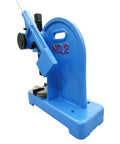 Heavy Duty 2 Ton Arbor Press With Kickass Ratchet System Cast Iron Steel Desktop Manual Bench Machine showing rugged blue housing and U slot base.