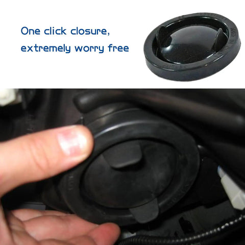 Hand installing Headlight Dust Cover Cap For Jeep Grand Cherokee WK 2017 2022 Replacement Rubber Seal Protect Headlamp.