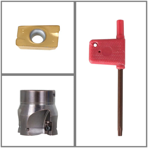 R8 FMB22 Milling Handle 400R 50mm CNC End Milling Cutter parts with carbide insert and T15 wrench for metalworking