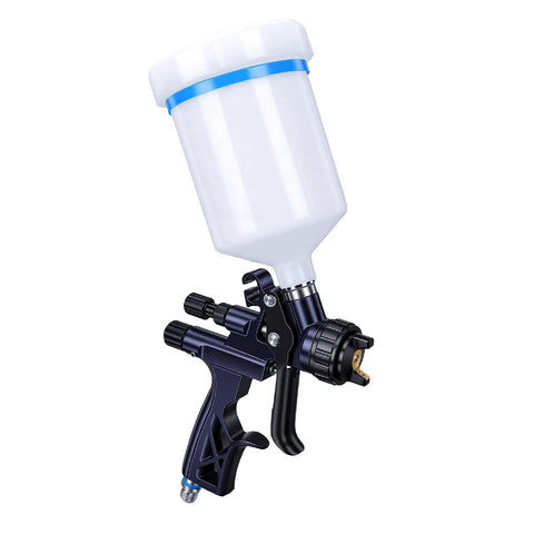 Heavy Duty Hvlp Paint Sprayer Kit Packing A Rock Solid 1.7Mm Tip And Roomy 600Ml Cup For Slick Auto And Furniture Refinishing, with white 600ml cup.