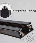 Image showing H-style 3-wire track compatible with Five Color LED Track Lighting Heads Dimmable 12W Adjustable Beam 15 To 60 Degree Range