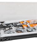Open case with tools from 91-Piece Threaded Rivet Nut Insert Kit SAE And Metric For Automotive Repair And DIY Projects