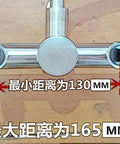 304 Stainless Steel Kitchen Faucet Inwall Hot & Cold Double Hole Mixer Tap Swivel Spout for Mop Sink Durable Water Tap for Home & Commercial Use, showing valves with size measurements of 130mm and 165mm.