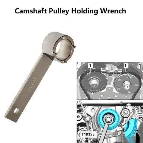 Engine Timing Tool Kit For VW Audi 2.0T 1.8 2.0 TSi TFSi EA888 Series camshaft pulley holding wrench and diagram