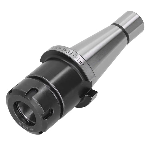 Top Shelf Balance Collet Chuck For CNC Milling And Lathe Machines Featuring Heavy Duty Alloy Steel Build And Gnarly Precision Up To 30000 RPM With Killer ER32 M16 Adapter Fit And NT40 Spindle Setup For Badass Accuracy On Every Cut. Close-up view of NT40-ER32 M16 collet chuck showcasing heavy-duty alloy steel construction and precision design.