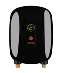 Compact Electric Water Heater Delivering Instant Hot Output With A Slick Wall Mount Build Made For Under Sink Installations Featuring A Clear Digital Temperature Dial.