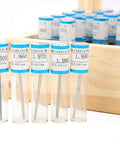 Pin Type Needle Gauge Set for Circuit Boards, 50 Piece Plug Gauges in tubes, sizes 1.50 to 1.99mm with 0.01mm increments, GCR15 steel.