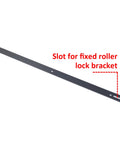 Bi Folding Barn Door Hardware Kit For Two Doors With Black Top Mount Rollers Interior Use Rails Fit Per Panel 18 Inches Total Opening 36 Inches Door Not Included rail detail