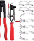 CV Boot Clamp Pliers Kit Set 10 Pack Stainless Steel Universal Adjustable Axle CV Joint Boot Crimp Tool with red handles