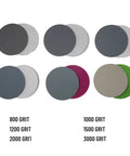 Premium 3 Inch Wet Dry Sanding Discs Assorted Grit From 320 To 1500 Super Durable Paper for various grits including 800 to 3000.