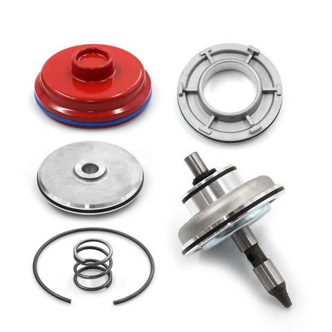 Heavy Duty Automotive Transmission Actuator Assembly Built Tough With Rugged Aluminum components, including red cover and seals.