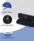 Hard Shell Travel Case For Snorkel Gear And Anti Fog Mask Kit, detail of open case with smooth zipper and inner mesh pocket