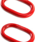 Two red EGV Oblong Master Links, 5/8 inch, Grade 80 steel, 6600 lb capacity
