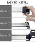 All In One 19 Inch DIN Rail Chassis Bracket Kit For 35mm DIN Mounted Gear installation details, hand installing bracket in cabinet