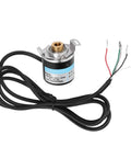 Hollow Shaft Encoder For AB Two-Phase Systems, Rugged Aluminum And Plastic Power Transmission Part, DC5 To 24V with wires