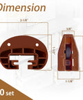 Dimensions of Heavy Duty Brown Plastic Drawer Slide Glides 10 Piece Center Rail Repair Kit compatible with Vaughan Bassett Dressers.