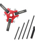 3 Jaw Harmonic Balancer Puller Tool Kit For Crankshaft Pulley Removal Wicked Strong Set showing red claw and black rods.