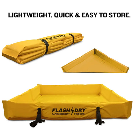 Portable Spill Containment Berm For Oil And Chemicals 4x4 Folding Duck Pond Tray Reusable UV Resistant PVC Heavy Duty No Tools Setup