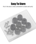 Eight Pack Non Slip Rubber Feet Bumpers Kit With Screws And Stainless Washers For Cutting Boards in a storage box